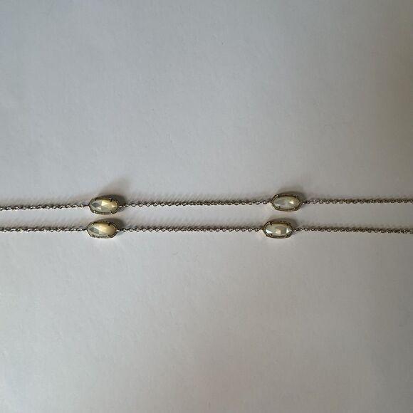 Kendra Scott Kellie long station necklace Ivory mother of pearl Gold tone 38” - Picture 6 of 10